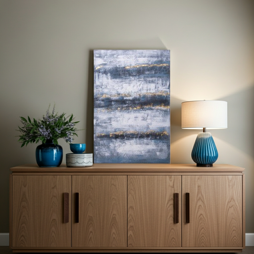 Quadro Abstrato azul 120x80 cm