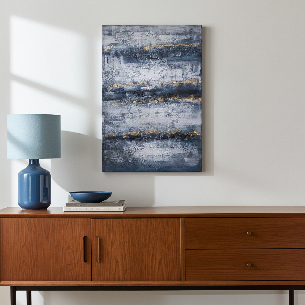 Quadro Abstrato azul 120x80 cm