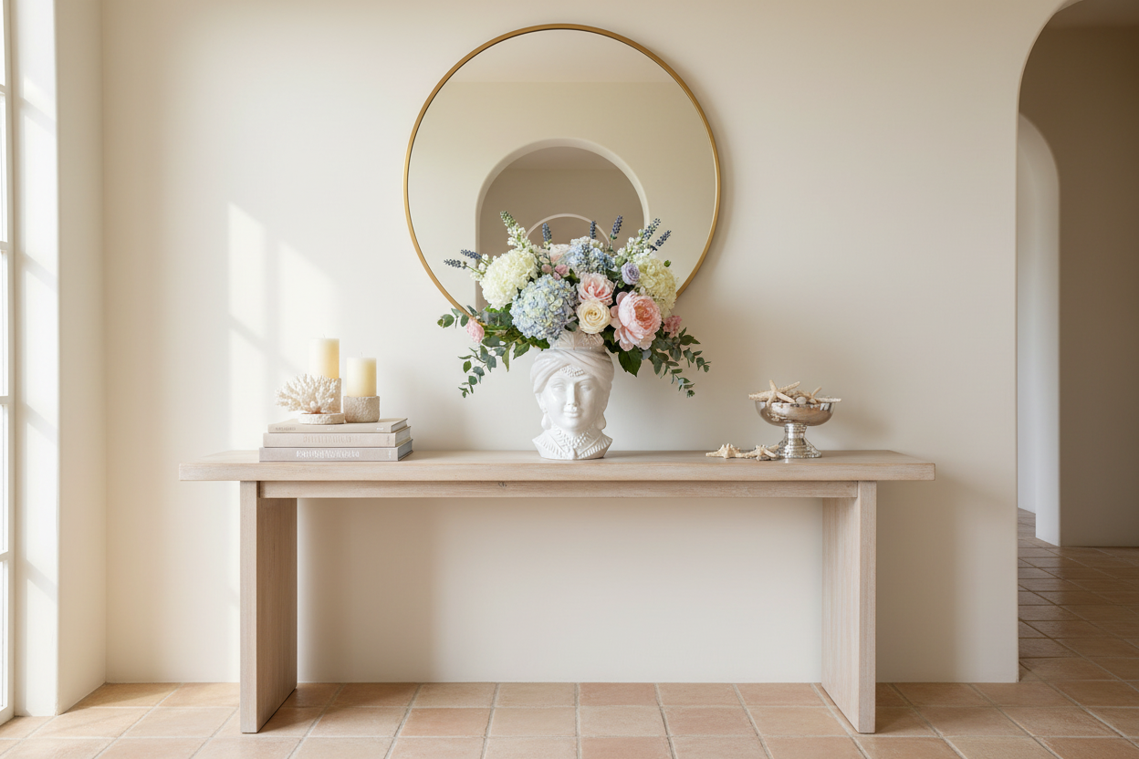 Cabeça de Mouro em consola com flores