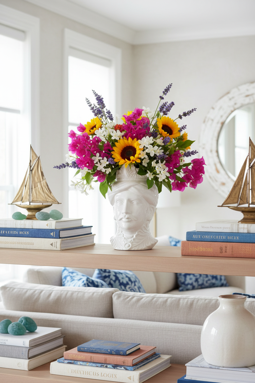 Cabeça de Mouro Re com flores mediterrânicas