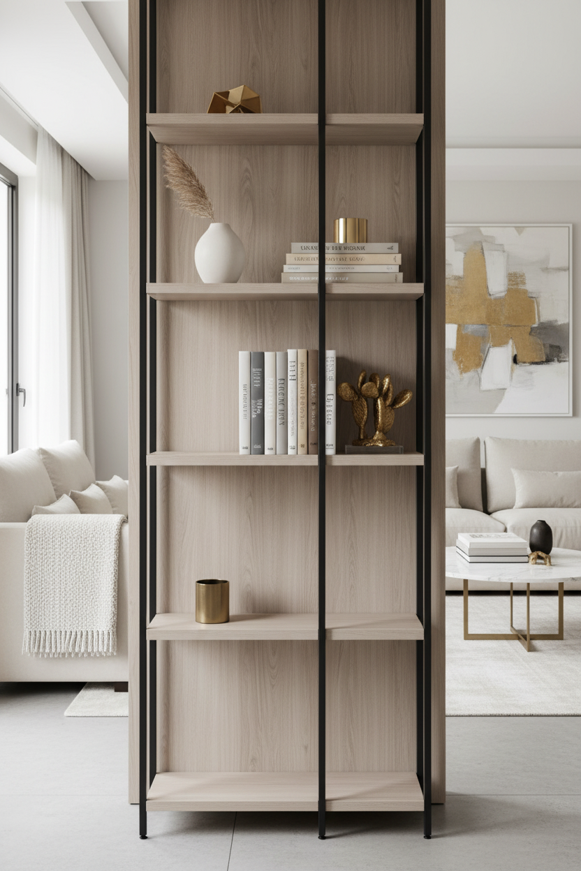 Cacto dourado como suporte de livros na estante