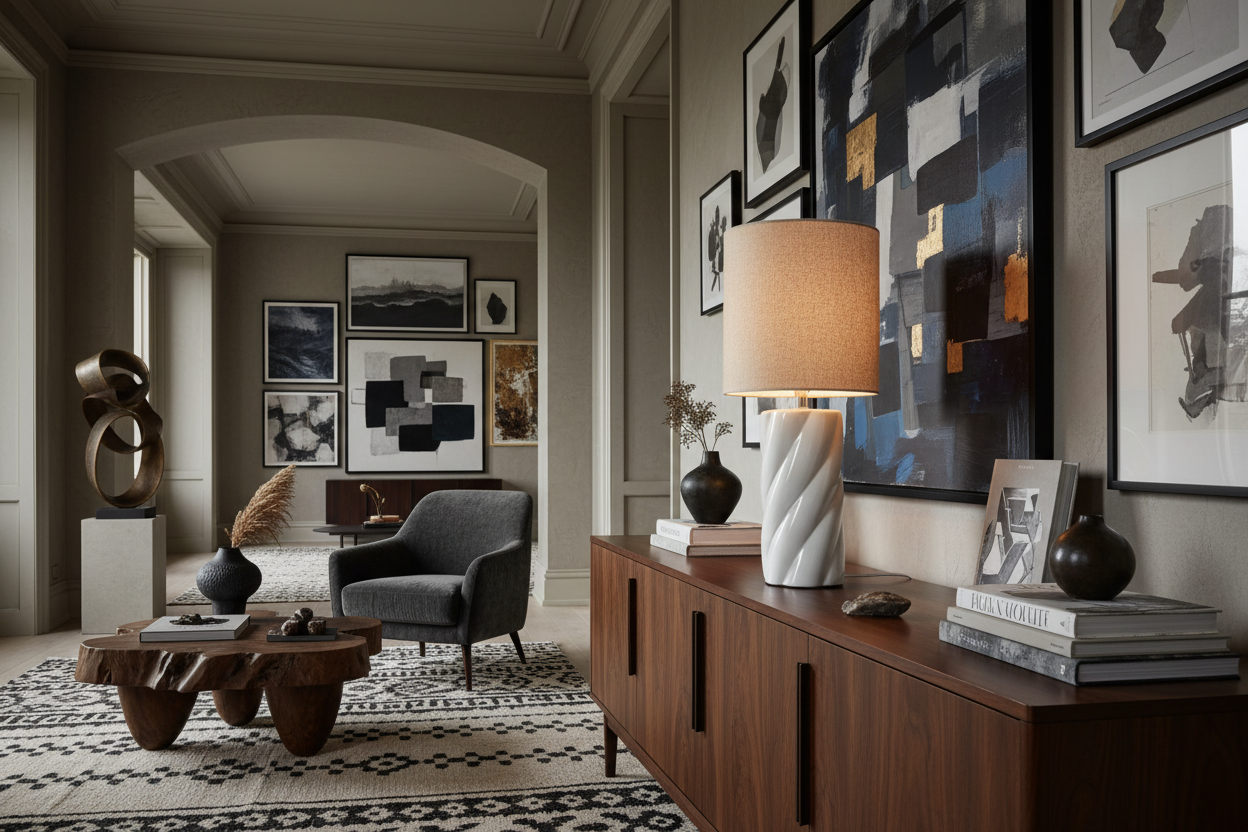 Candeeiro em ambiente impactante