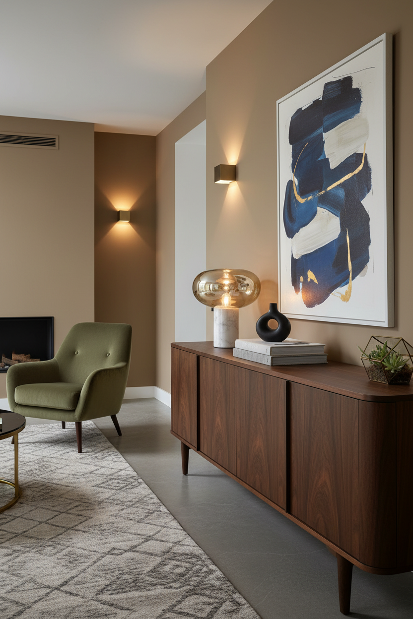 Candeeiro Fungi num sideboard