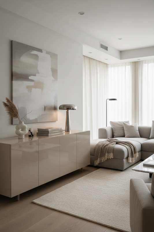 Candeeiro pequeno numa sala elegante