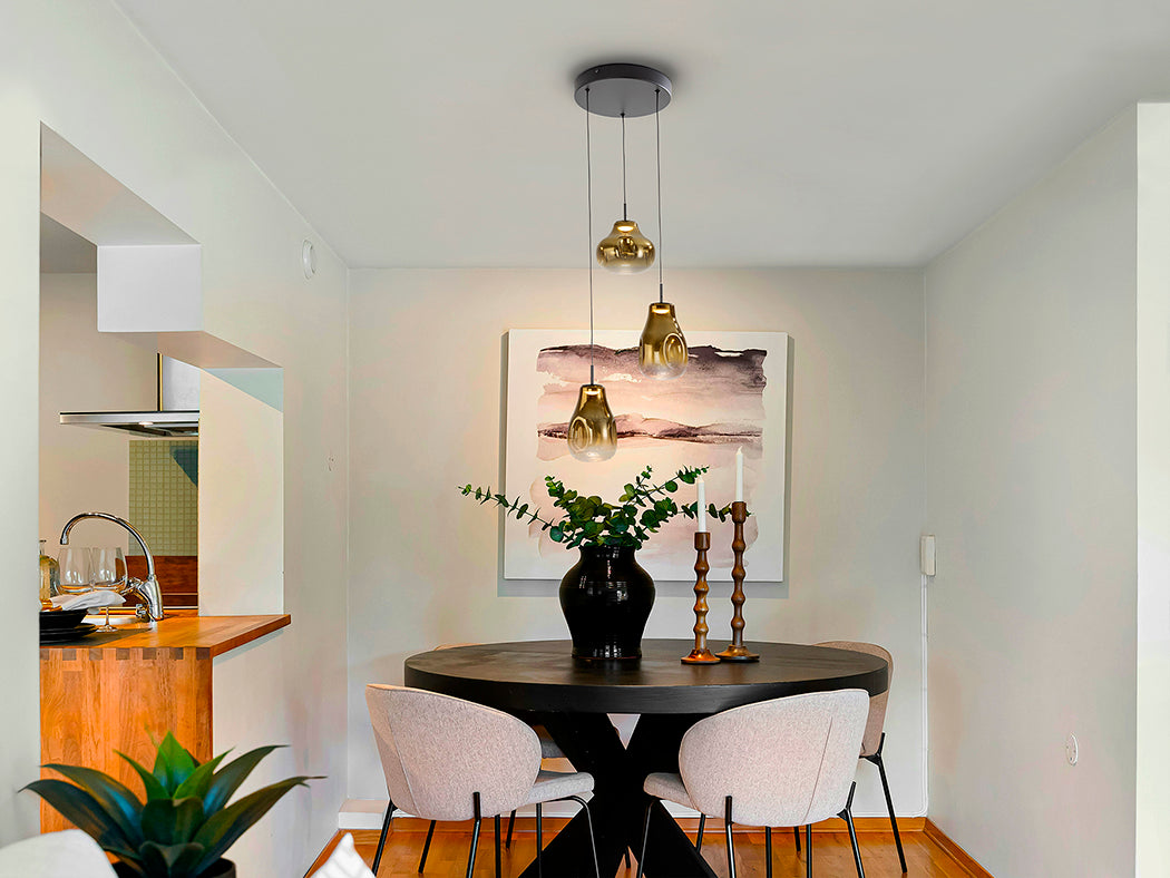 Candeeiro teto Aledis 3L dourado