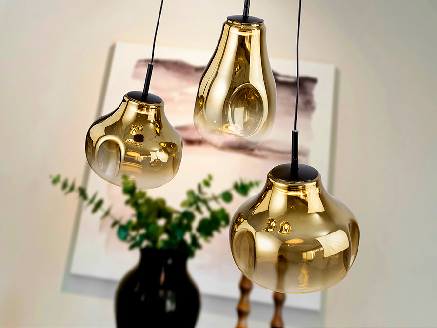 Candeeiro teto Aledis 3L dourado