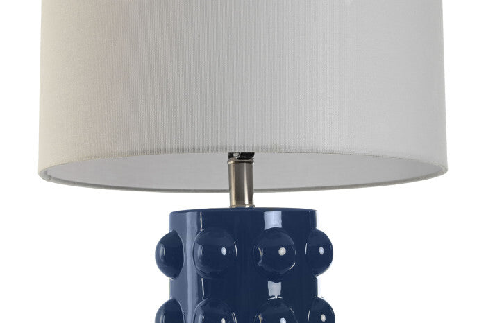 Dunkelblaue Tischlampe mit Schirm