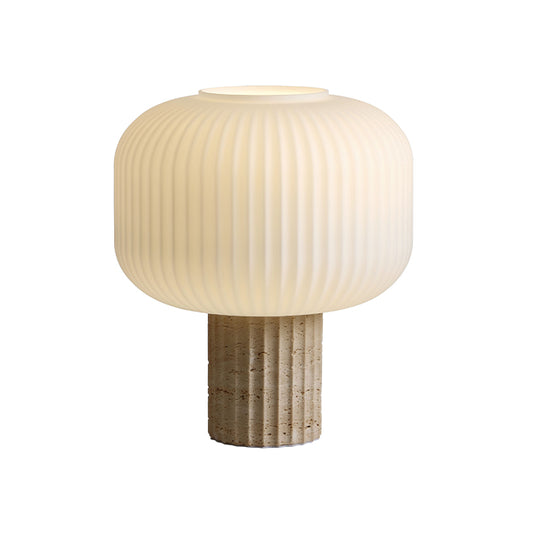 Candeeiro de Mesa Regina travertino e vidro