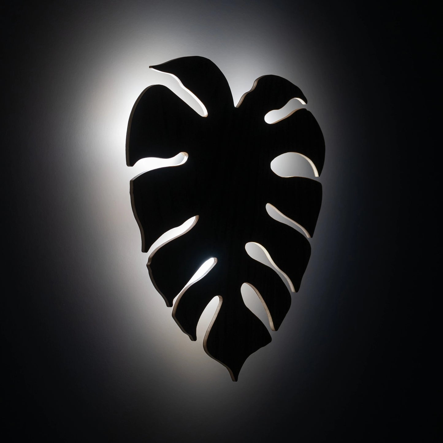 Candeeiro de parede folha Monstera madeira carvalho