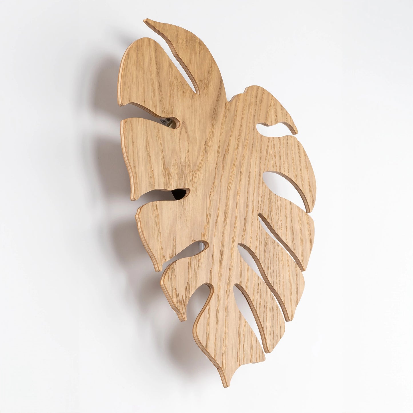 Candeeiro de parede folha Monstera madeira carvalho