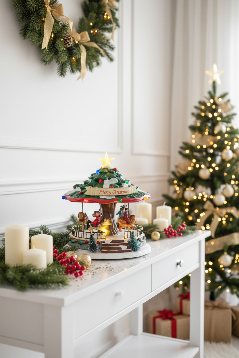 Carrossel de Natal em ambiente decorativo