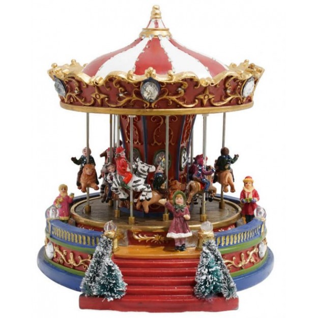 Carrossel de Natal Movimento, Luz e Música 25cm