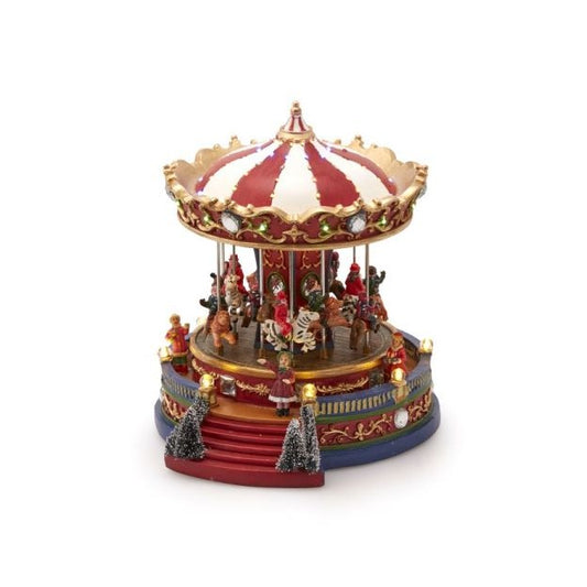 Carrossel de Natal Movimento, Luz e Música 25cm