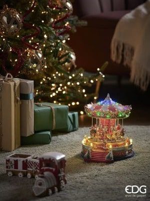Carrossel de Natal Movimento, Luz e Música 25cm