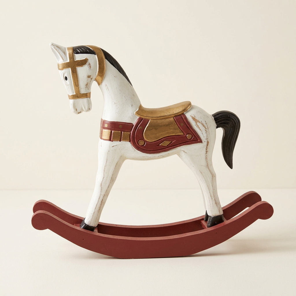 Cavalo de baloiço com fundo de estúdio