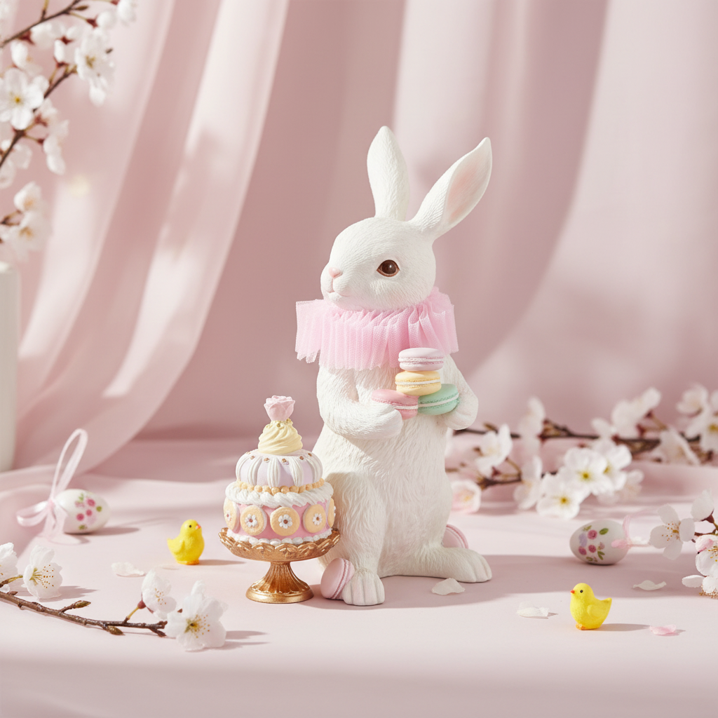 Coelho com fundo rosa