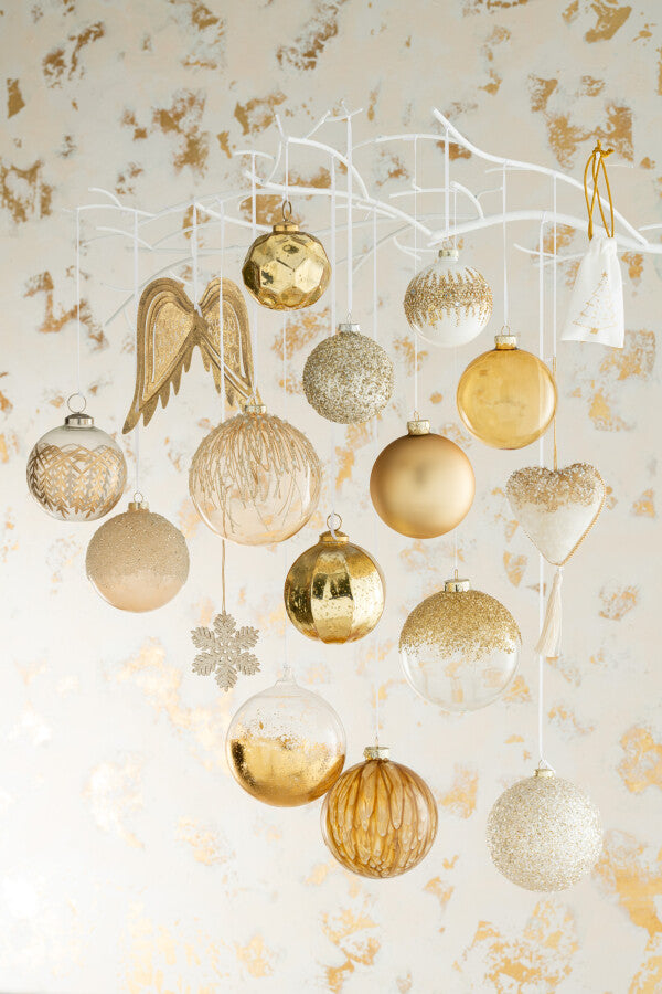 Conjunto 4 Bolas Árvore de Natal vidro dourado