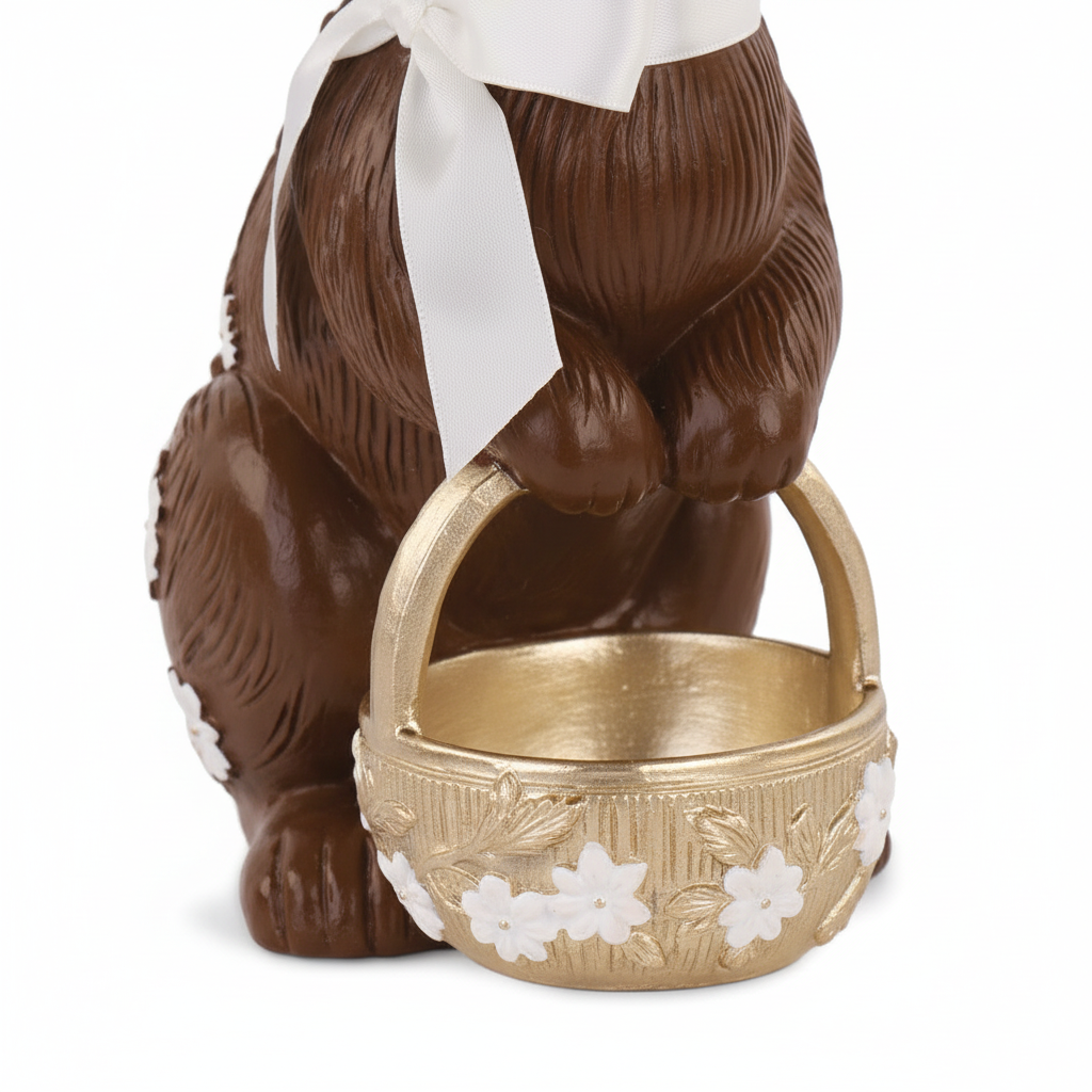 Detalhe do cesto dourado