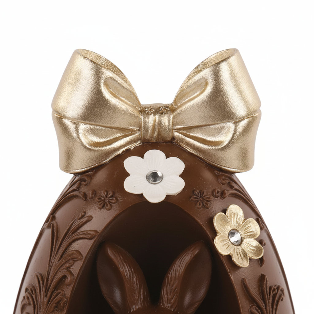 Detalhe do laço dourado no topo