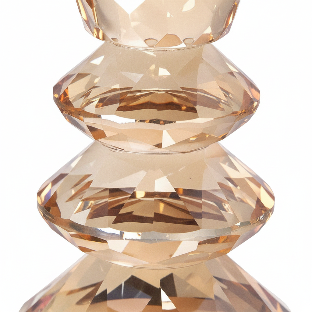 Detalhe do vidro facetado âmbar