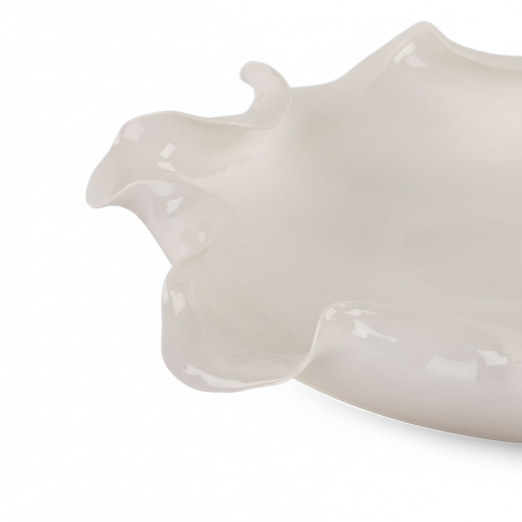 Detalhe dos folhos da travessa