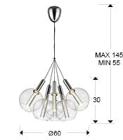 Candeeiro teto Eire cromado