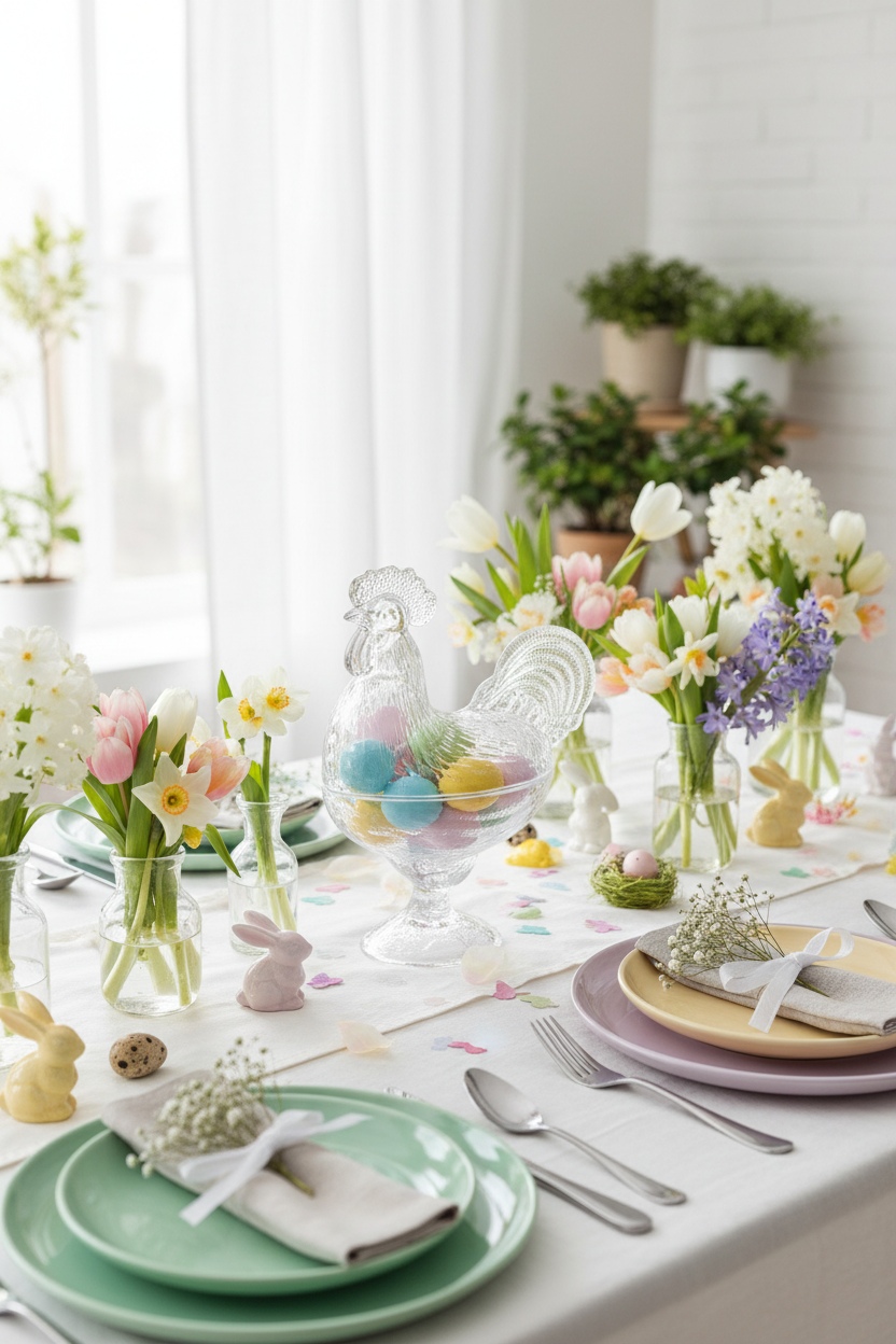 Galinha com ovos de Páscoa