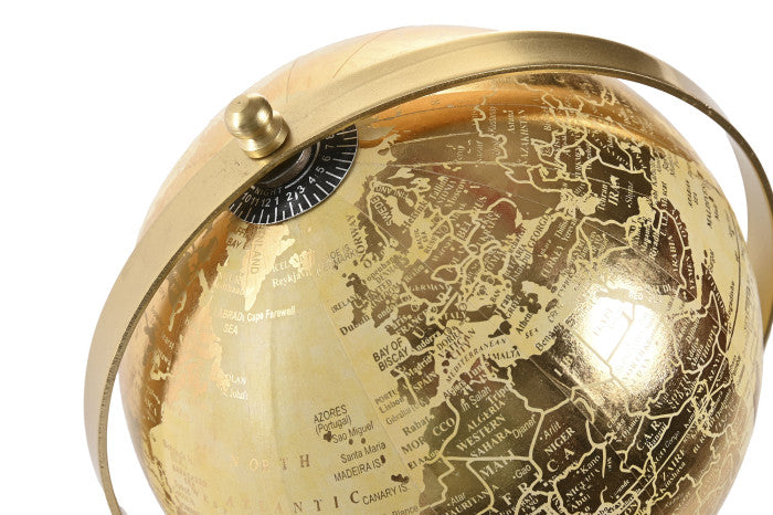 Globo Terrestre decorativo dourado