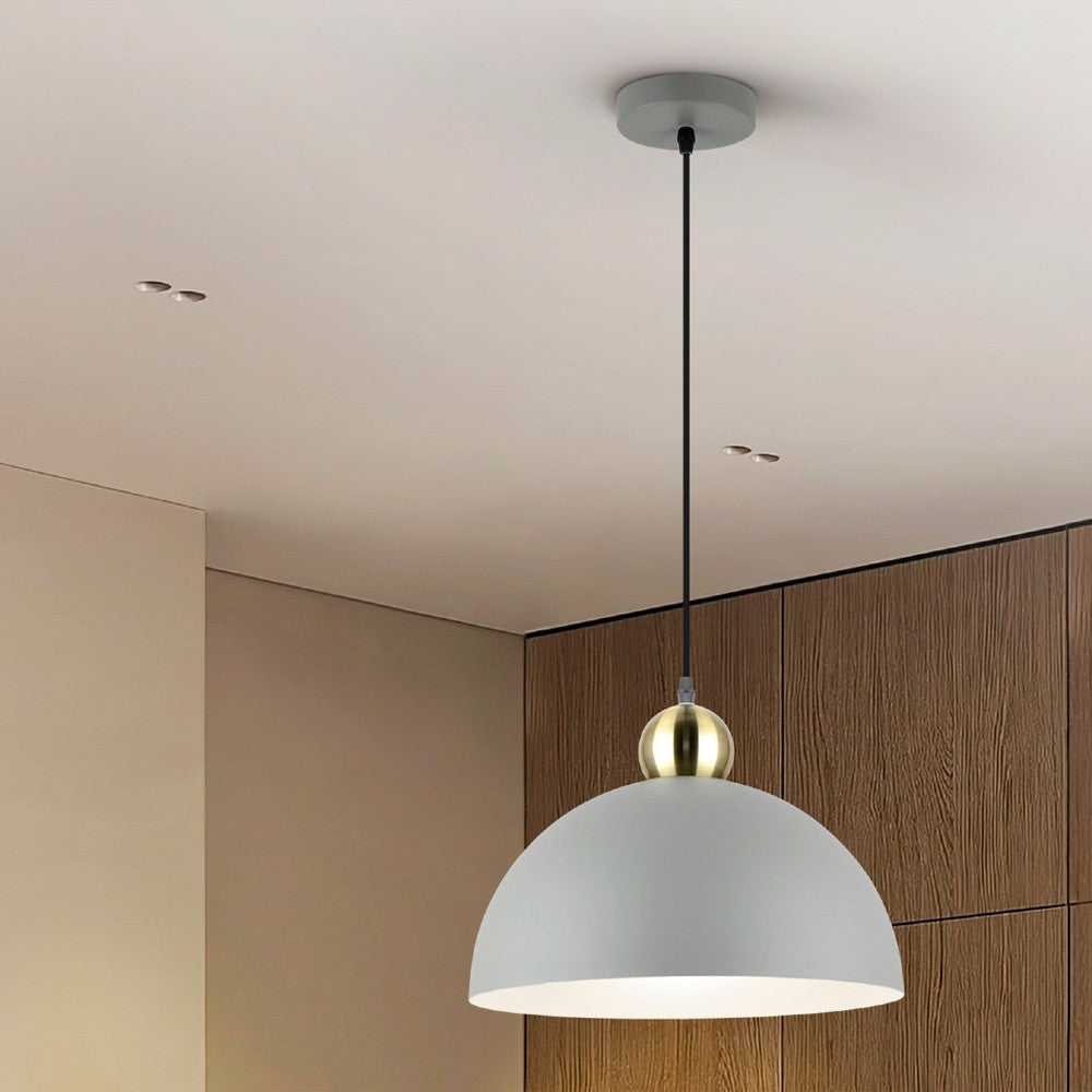 Candeeiro teto Polo cinzento claro e dourado