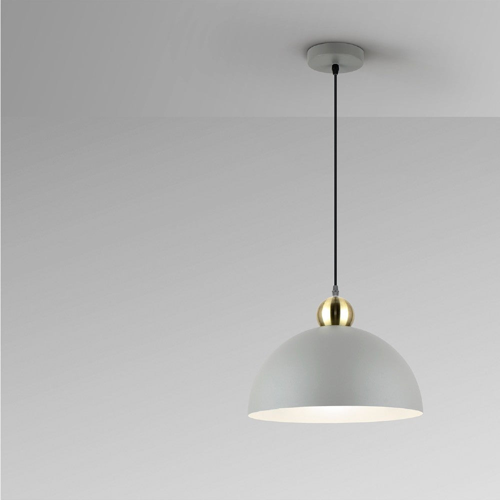 Candeeiro teto Polo cinzento claro e dourado