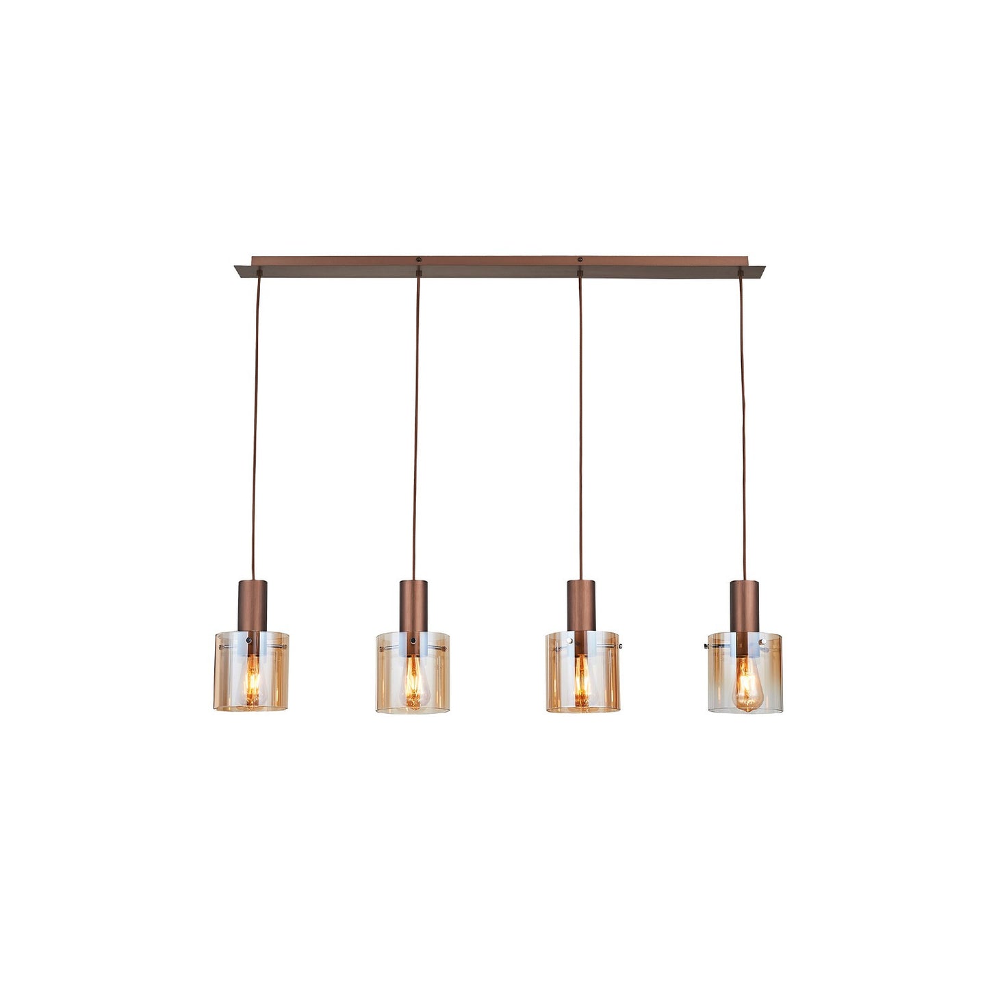 Candeeiro teto Venize cobre âmbar 4L