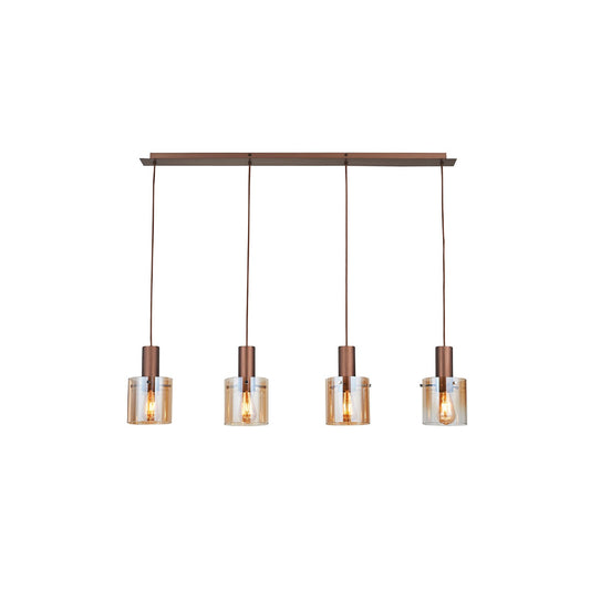 Candeeiro teto Venize cobre âmbar 4L