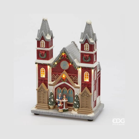 Igreja Iluminada de Natal com música