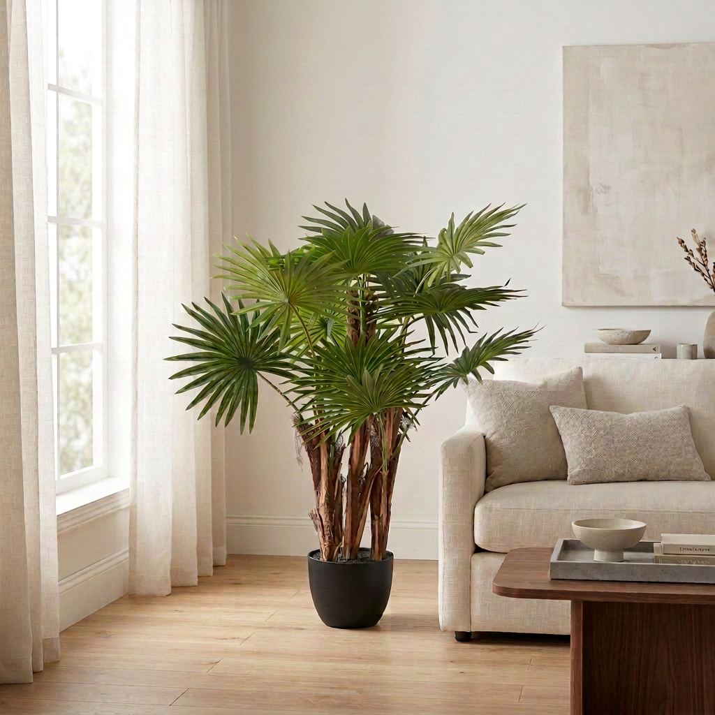 Imagem revista com a planta mais baixa e estreita junto ao sofá
