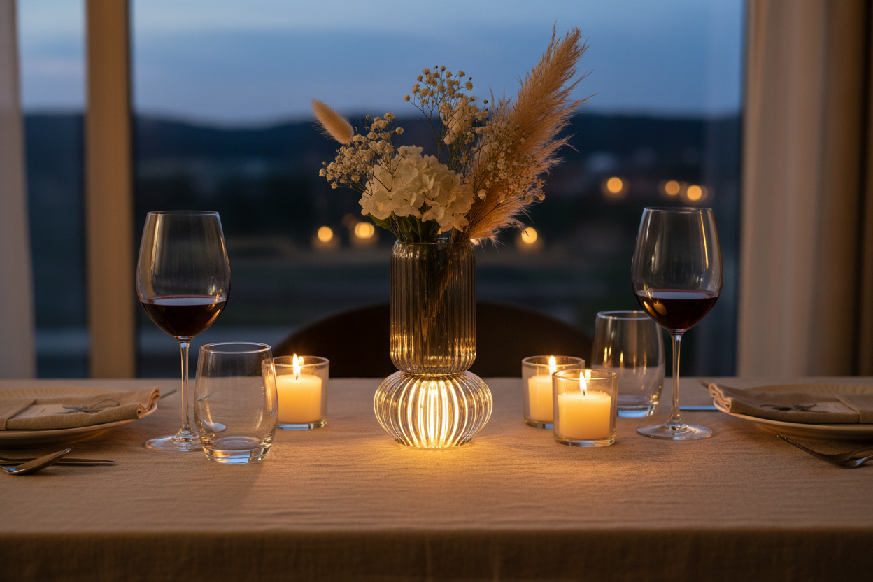 Jarra fumado LED como centro de mesa