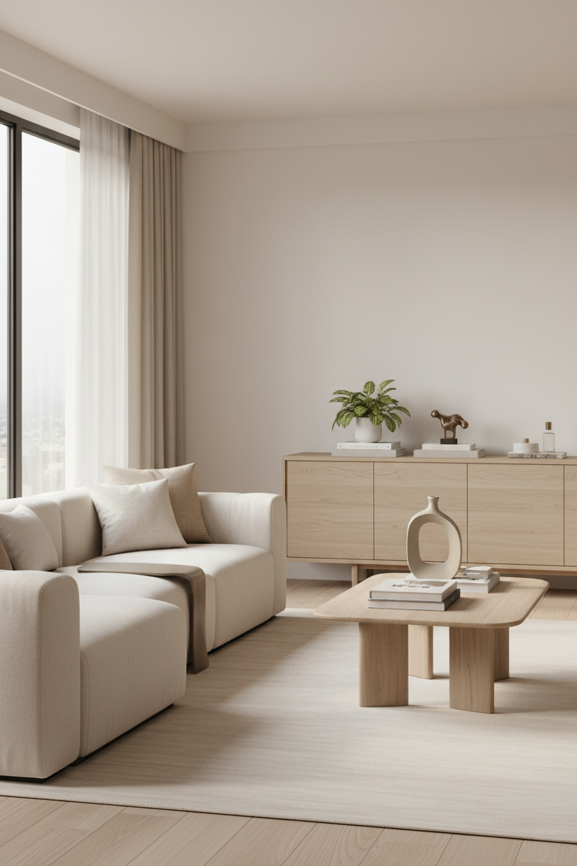 Jarra orgânica bege pequena 24cm