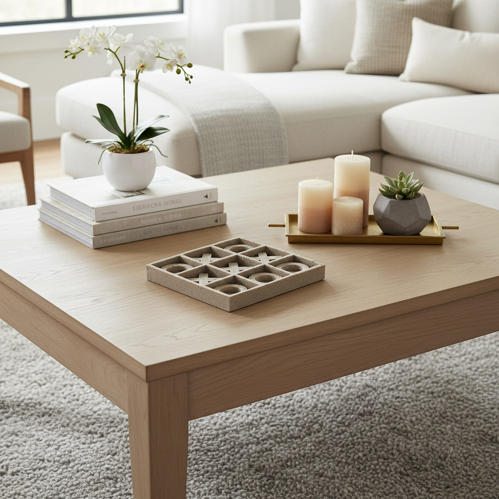 Jogo do galo em mesa de centro