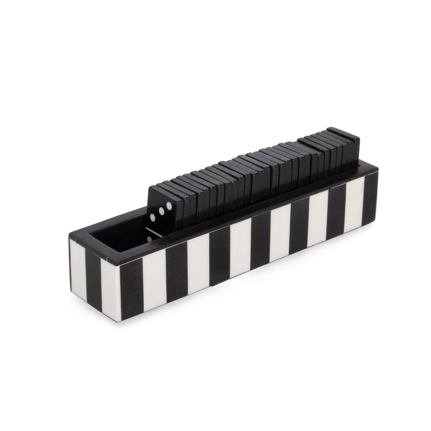 Jogo dominó riscas preto e branco