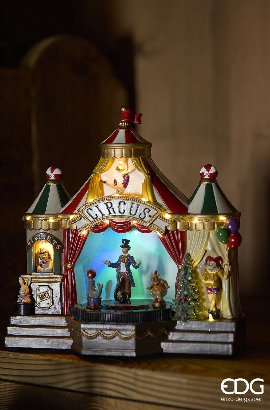 Circo LED Verde e Vermelho com Música e Movimento