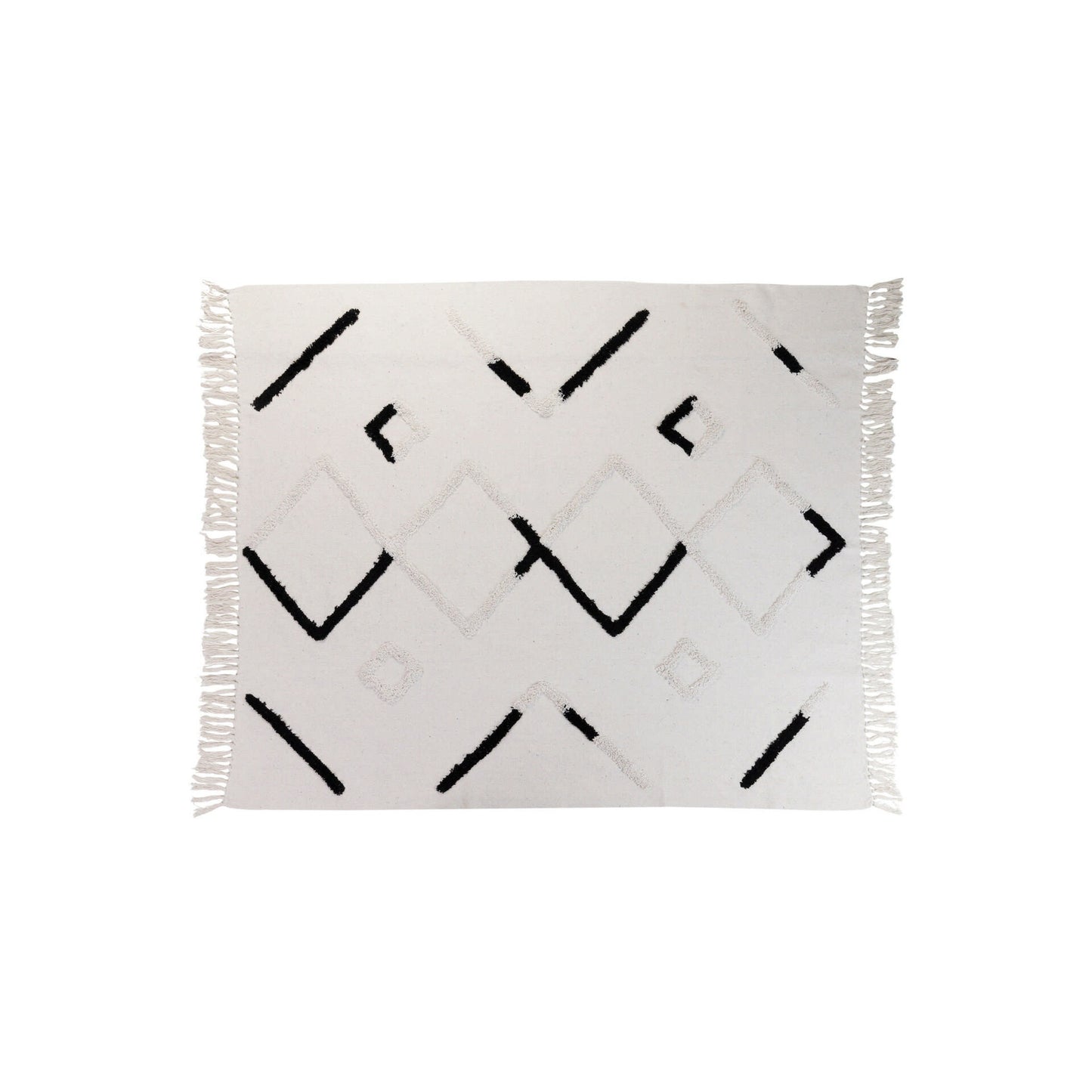 Manta Ibiza branco e preto 125x150 cm
