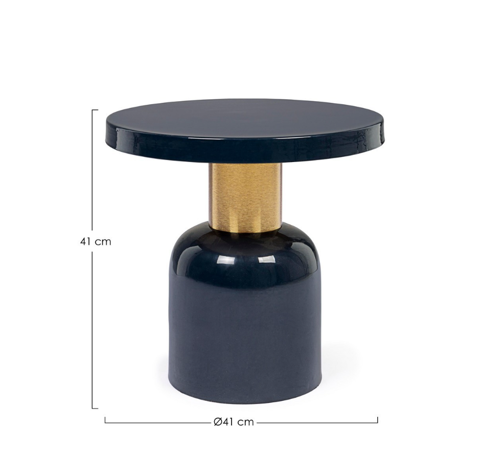 Mesa de Apoio Nalima azul escuro e dourado