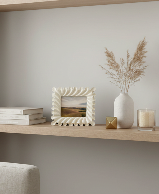 Moldura horizontal em prateleira