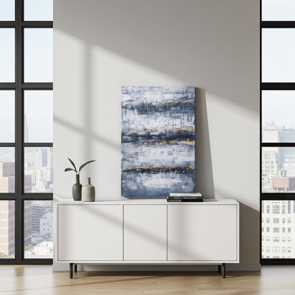 Quadro Abstrato azul 120x80 cm