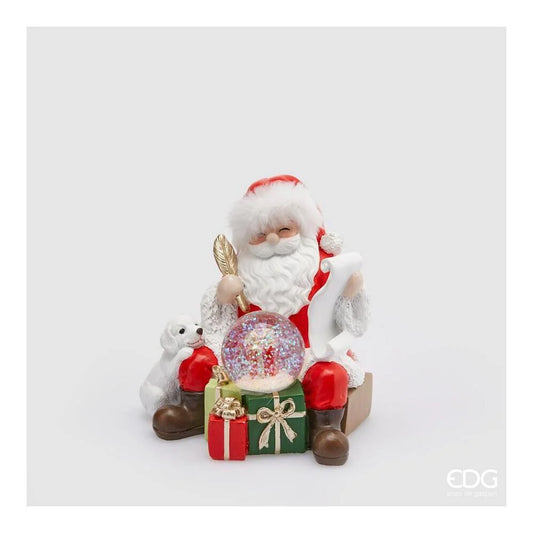 Pai Natal com globo de neve e carta