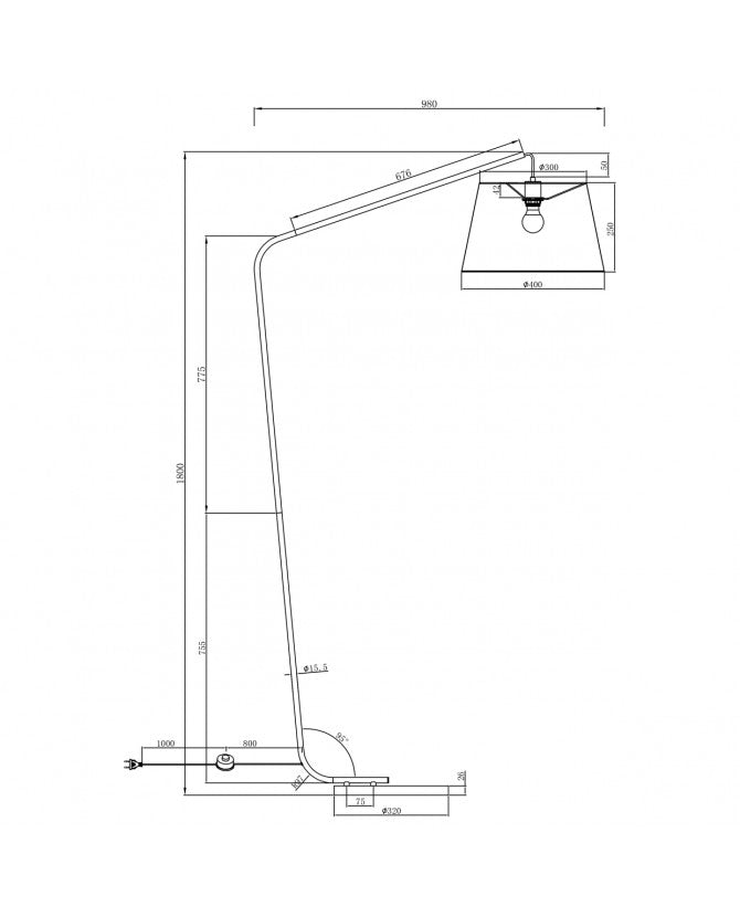 Talbot Stehlampe Weiß oder Schwarz