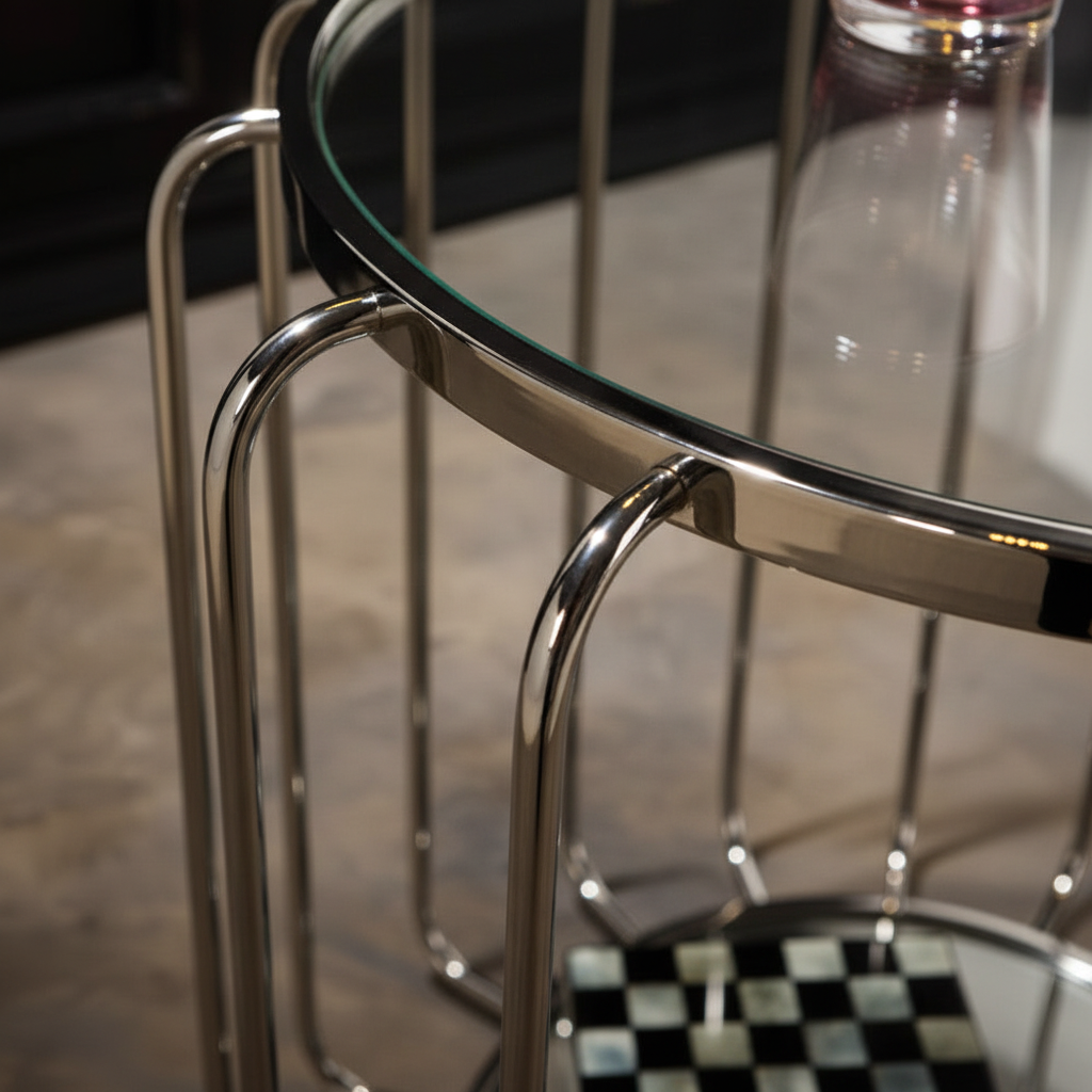 Pormenor cromado e vidro