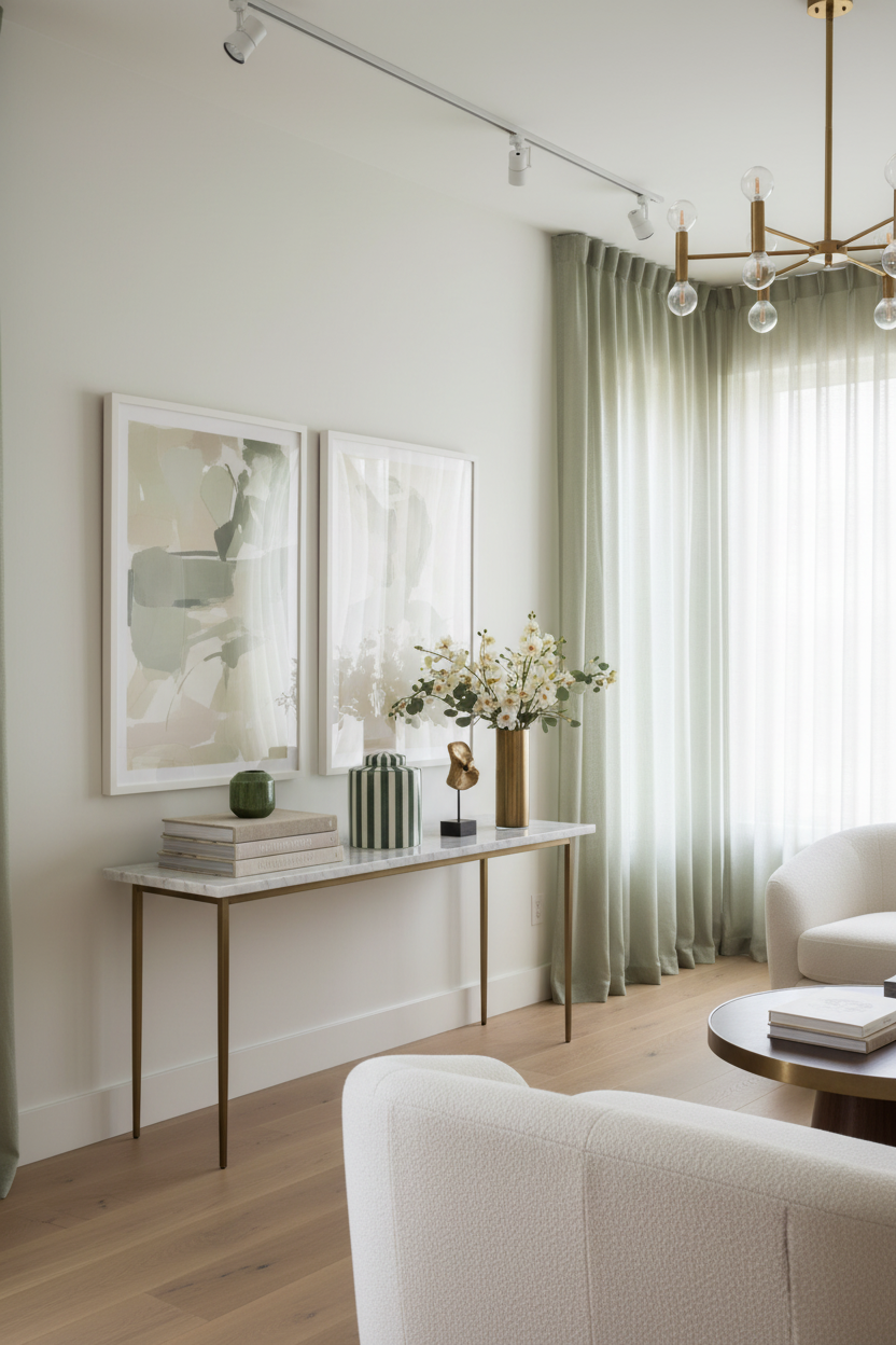 Pote com riscas verdes em ambiente sofisticado