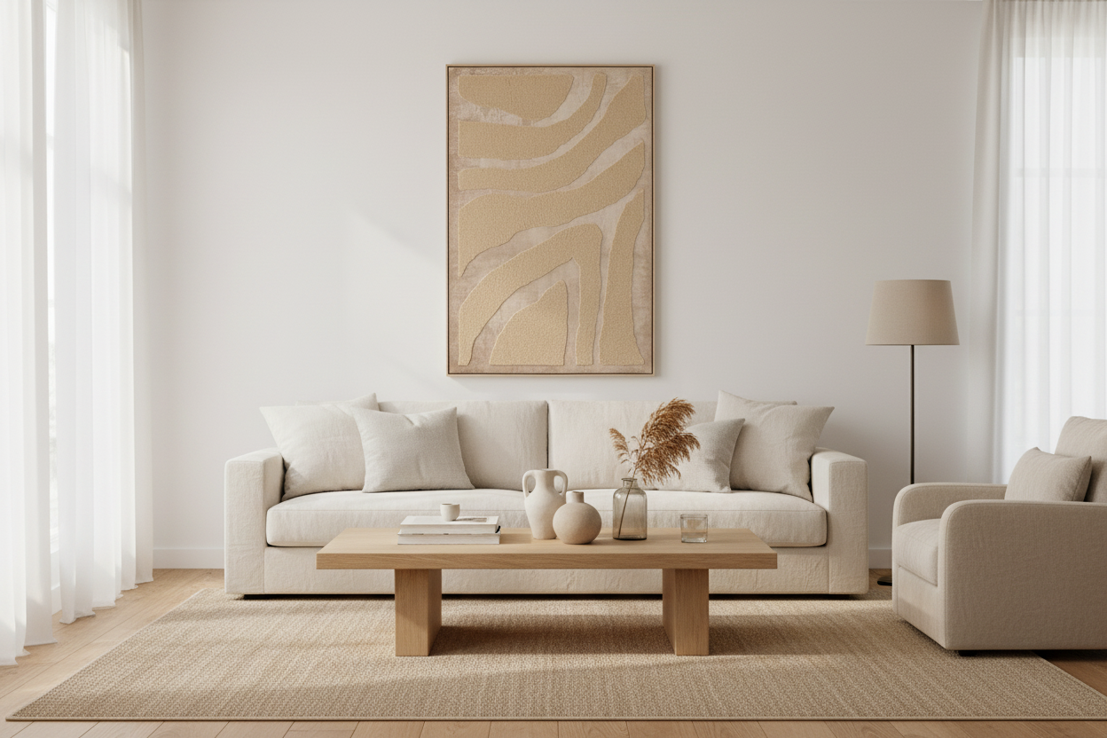 Quadro texturado em ambiente