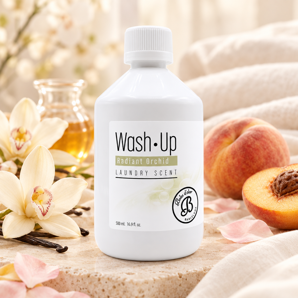 Radiant Orchid Wash-Up com fundo inspirado nas suas notas aromáticas