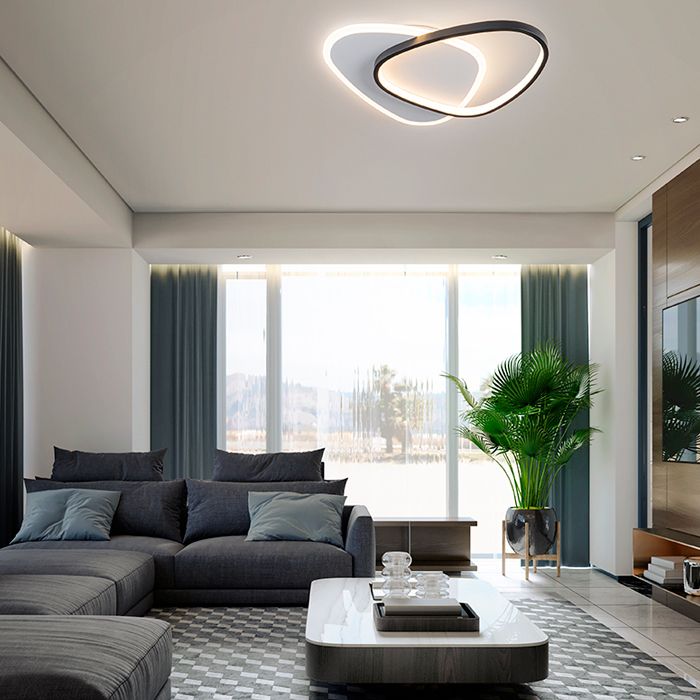 Candeeiro teto plafon Romo branco e preto